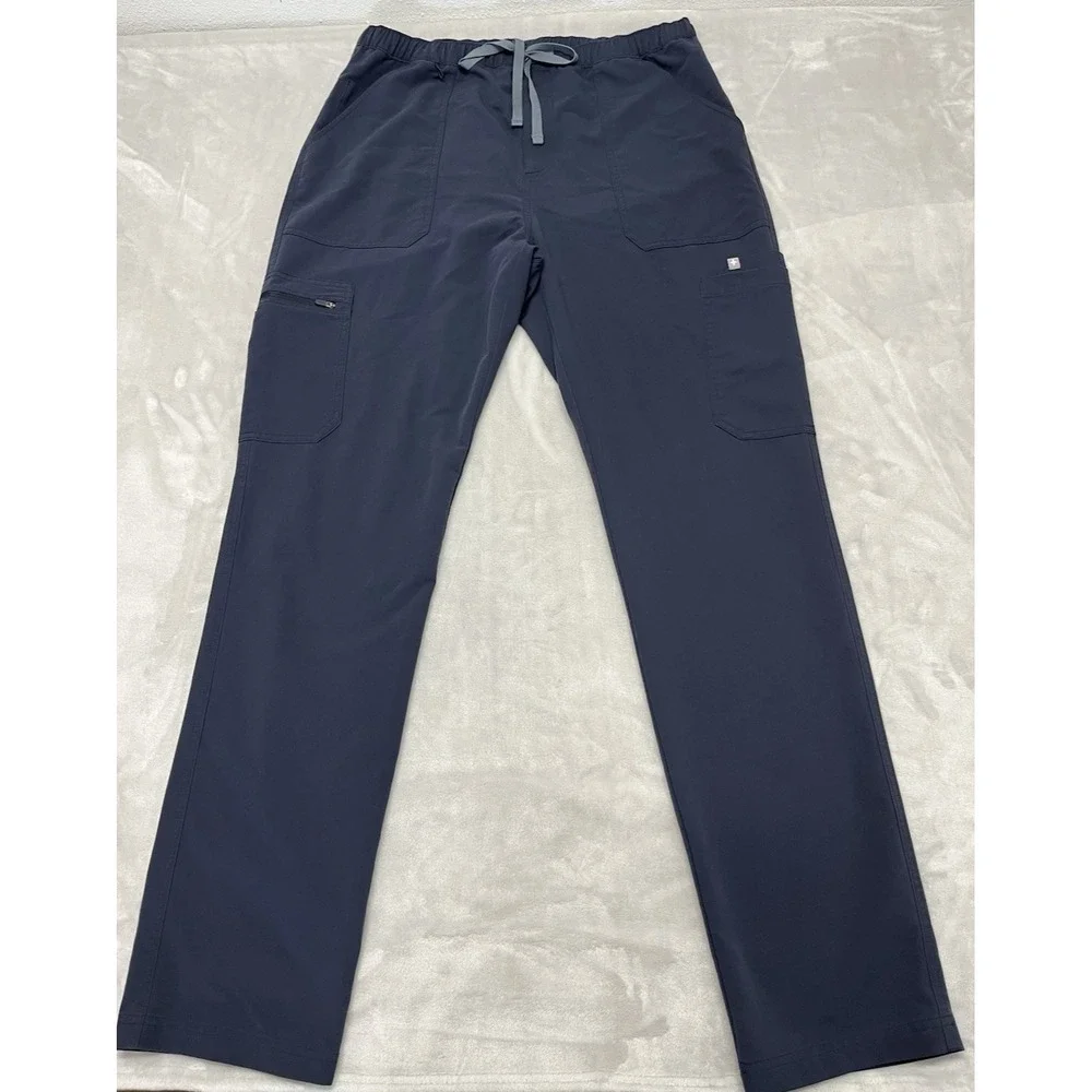 Figs Scrubs Pants Adult  2XL Tall Navy Straight Leg Cargo Technical Collection